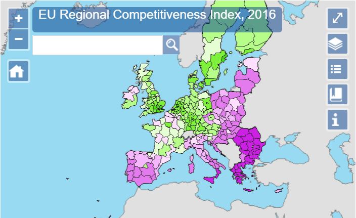 Индекс за регионална конкурентоспособност за 2016 г.: Колко конкурентоспособен е Вашият регион?