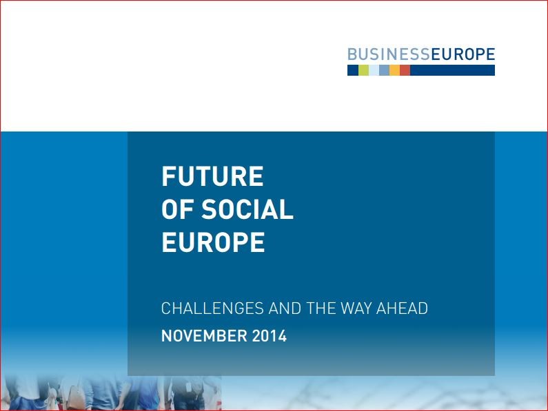 BUSINESSEUROPE публикува брошура за бъдещето на социална Европа